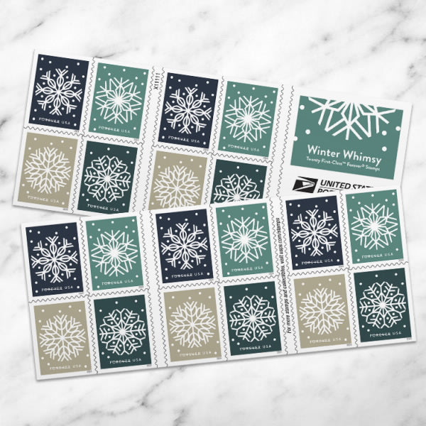 Winter Whimsy Stamps 2025 Forever Stamps 100 pcs