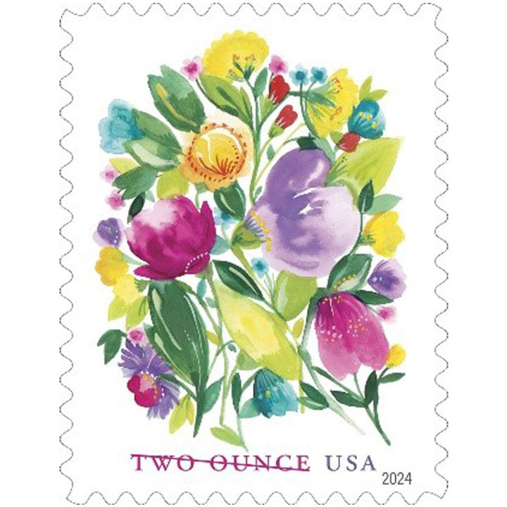 Wedding Blooms Stamps 2024 Two-Ounce Forever Stamps 100pcs