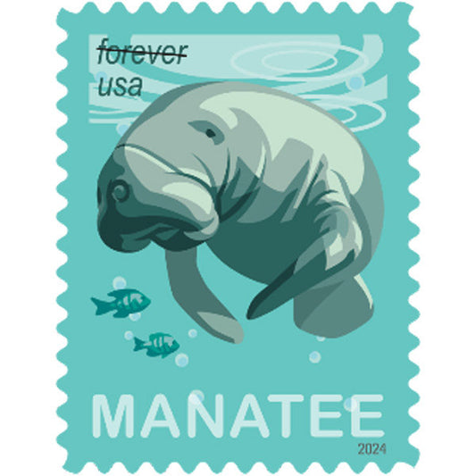 Save Manatees Stamps 2024 Forever Stamps 100 pcs