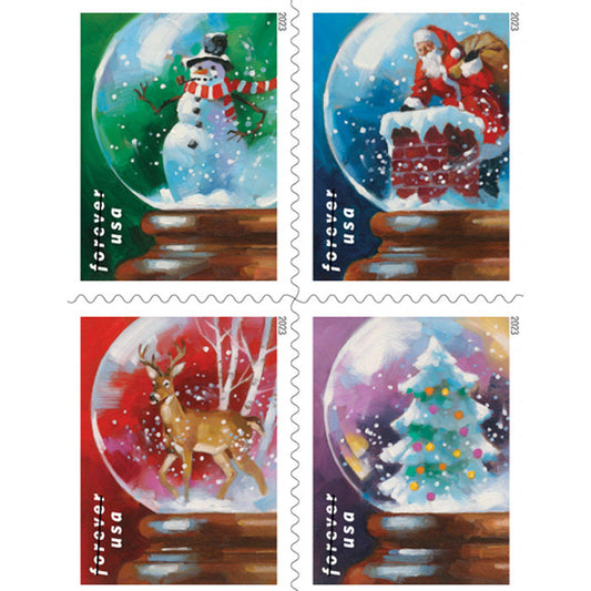 Snow Globes Stamps 2023 Forever Stamps 100 pcs