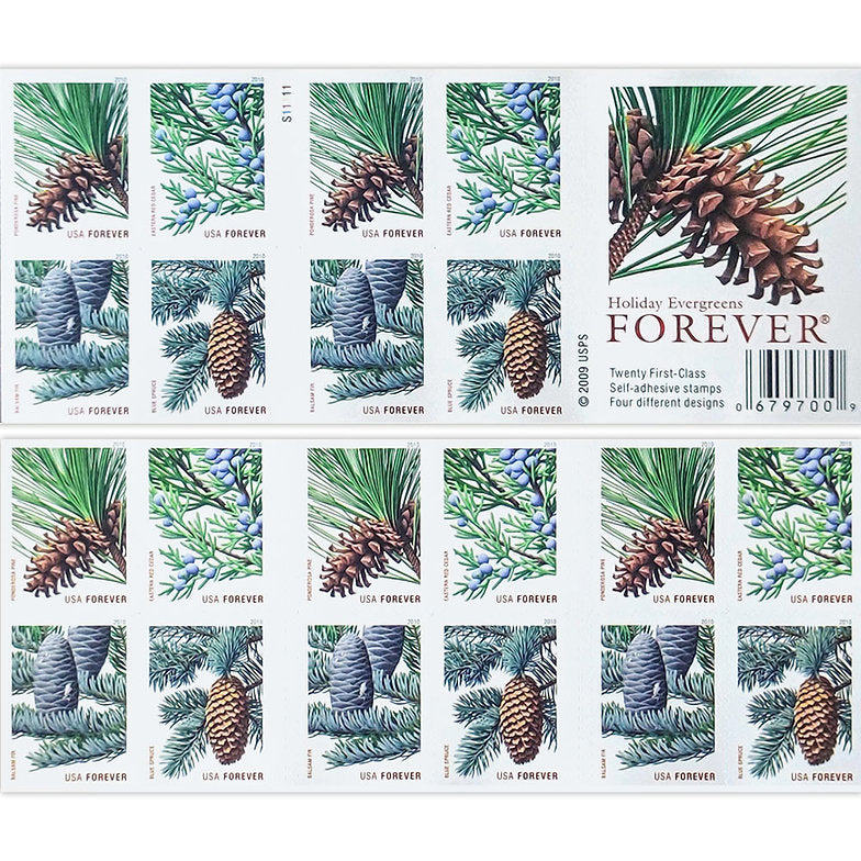 Holiday Evergreens Stamps 2010 Forever Stamps 100 pcs