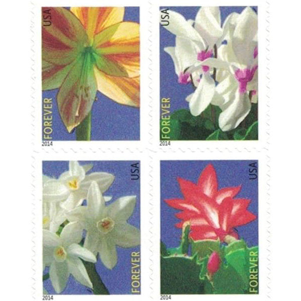 Winter Flowers Stamps 2014 Forever Stamps 100 pcs