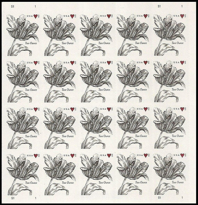 Vintage Tulip Stamps 2015 Two-Ounce Forever Stamps 100pcs