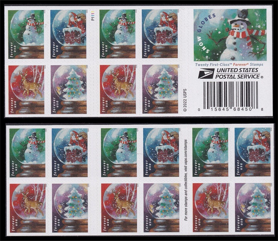 Snow Globes Stamps 2023 Forever Stamps 100 pcs