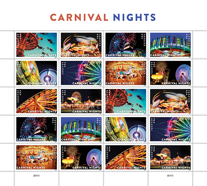 Carnival Nights Stamps 2024 Forever Stamps 100 pcs