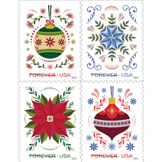 Holiday Joy Stamps 2024 Forever Stamps 100 pcs