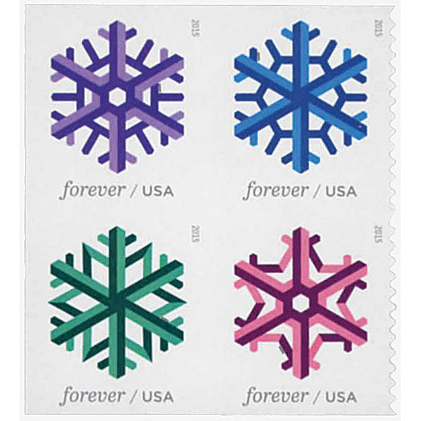 Geometric Snowflakes (U.S. 2015) Forever Postage Stamps 100 pcs