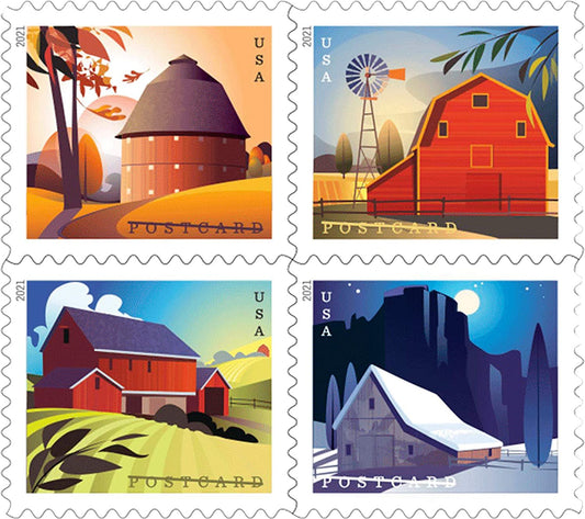 Barns Postcard Stamps 2021 (100 pcs)