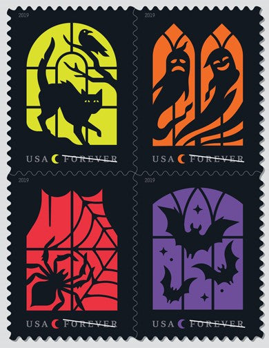 Spooky Silhouettes for Halloween 2019 Forever Postage Stamps 100pcs