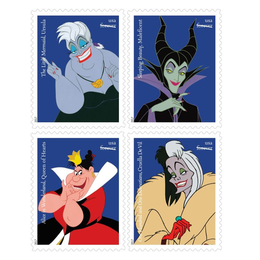 Walt Disney Villains Stamps 2017 Forever Postage Stamps 100pcs