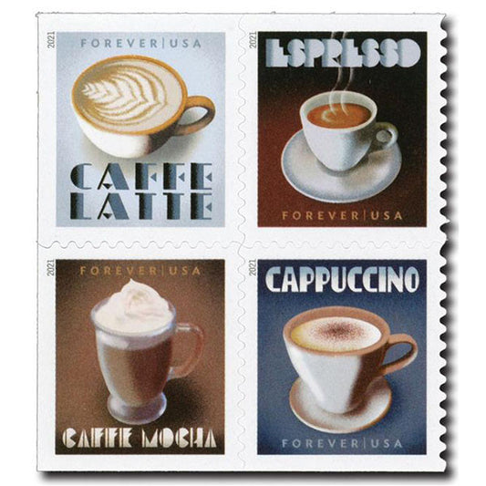 Espresso Drinks (U.S. 2021) Forever Postage Stamps 100 pcs