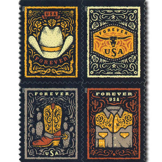 Western Wear (U.S. 2021) Forever Postage Stamps 100 pcs