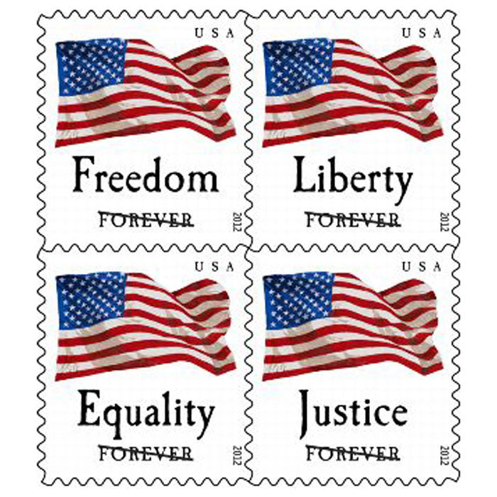 Four Flags Forever Stamp 2012 First-Class Forever Postage Stamps 100pcs