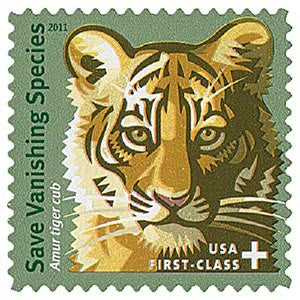 Save Vanishing Species Amur Tiger 2011 Forever Postage Stamps 100 pcs