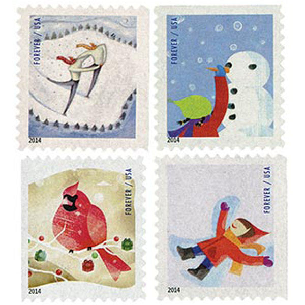 Winter Fun Stamps 2014 Forever Postage Stamps 100 pcs